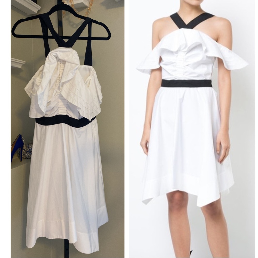 Off The Shoulder Halter Dress
White Ruffle Off Shoulder Dress by Derek Lam - Picture 2 of 16